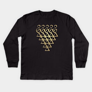 Indian Symbol of Knowledge and Wisdom saraswati Yantra Golden Design Digital Art Kids Long Sleeve T-Shirt